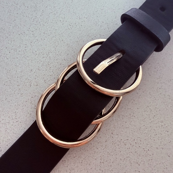 3 Ring Gold/Black Belt size XS/S - 41 inch - Picture 3 of 4